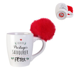 Grossiste mug de Noël avec pompon