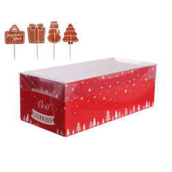 Boite Buche de Noel - Gala - Rouge et Noire - 6 Formats - colis x25