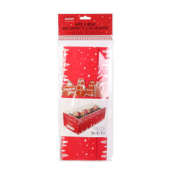 Grossiste boîte à bûche de Noël 30cm rouge avec pics décoratifs