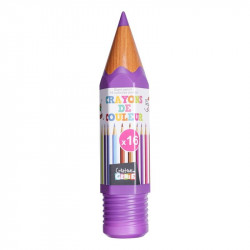 Grossiste et fournisseur. Boîte de 16 crayons de couleur en forme de crayon géant violet