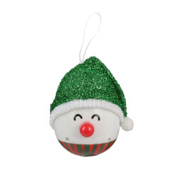 Grossiste décoration LED à suspendre bonhomme Noël 120mm verte