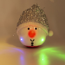 Grossiste décoration LED à suspendre bonhomme Noël 120mm argentée