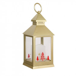 Grossiste lanterne à bougie LED dorée de Noël 24cm