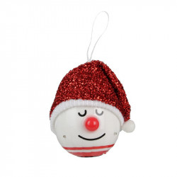 Grossiste décoration LED à suspendre bonhomme Noël 120mm rouge