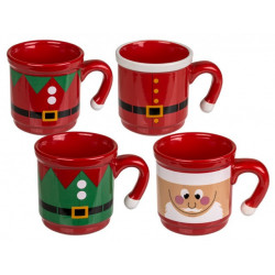 Grossiste mug en faïence motif père noël et veste de père noël