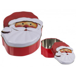 Grossiste boîte en métal forme visage du père noël
