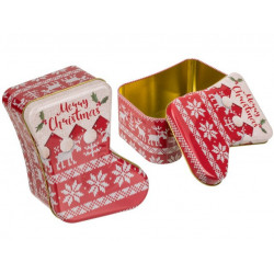 Grossiste boîte en métal forme botte de noël